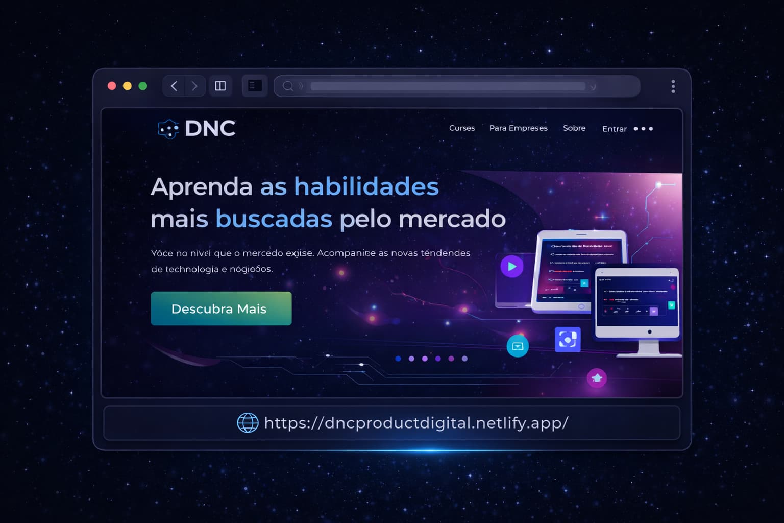 Exemplo de landing page DNC