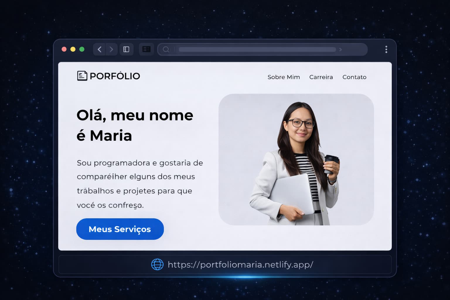 Exemplo de landing page portifolio